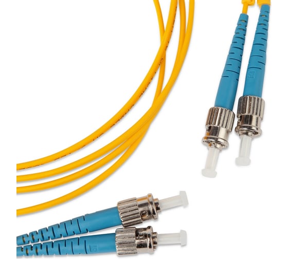 Волоконно-оптический патч-корд (шнур) Hyperline FC-D2-9-ST/UR-ST/UR-H-50M-LSZH-YL SM 9/125 (OS2), ST/UPC-ST/UPC, 2.0 мм, duplex, LSZH, 50 м 247576 1