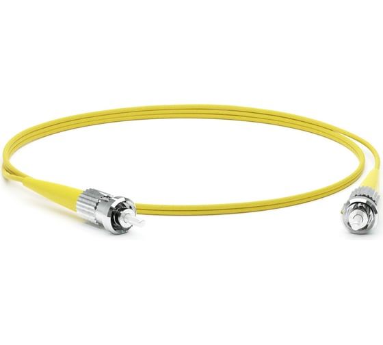 Волоконно-оптический патч-корд (шнур) Hyperline FC-S2-9-ST/UR-ST/UR-H-1.5M-LSZH-YL SM 9/125 (OS2), ST/UPC-ST/UPC, 2.0 мм, simplex, LSZH, 1.5 м 398794 1