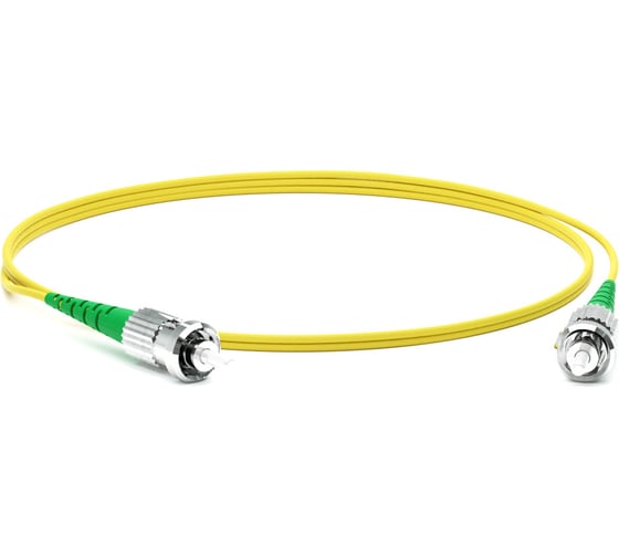 Волоконно-оптический патч-корд (шнур) Hyperline FC-S2-9-ST/AR-ST/AR-H-10M-LSZH-YL SM 9/125 (OS2), ST/APC-ST/APC, 2.0 мм, simplex, LSZH, 10 м 250713