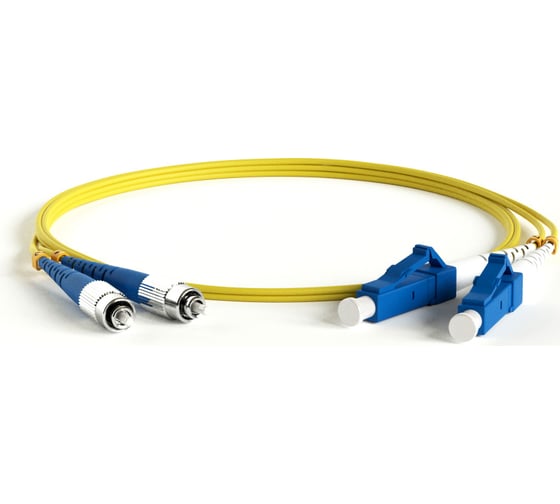 Волоконно-оптический патч-корд (шнур) Hyperline FC-D2-9A1-FC/UR-LC/UR-H-0.5M-LSZH-WH SM 9/125 (G.657), FC/UPC-LC/UPC, 2.0 мм, duplex, LSZH, 0.5м 479214 1
