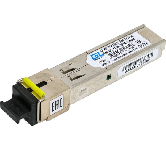 Промышленный модуль SFP GIGALINK WDM, 1Гбит/c, одно волокно SM, SC GL-OT-SG14SC1-1550-1310-I-D 1