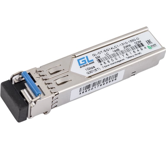 Модуль SFP GIGALINK WDM, 1.25Гбит/c, одно волокно SM, LC GL-OT-SG14LC1-1310-1550-D 1
