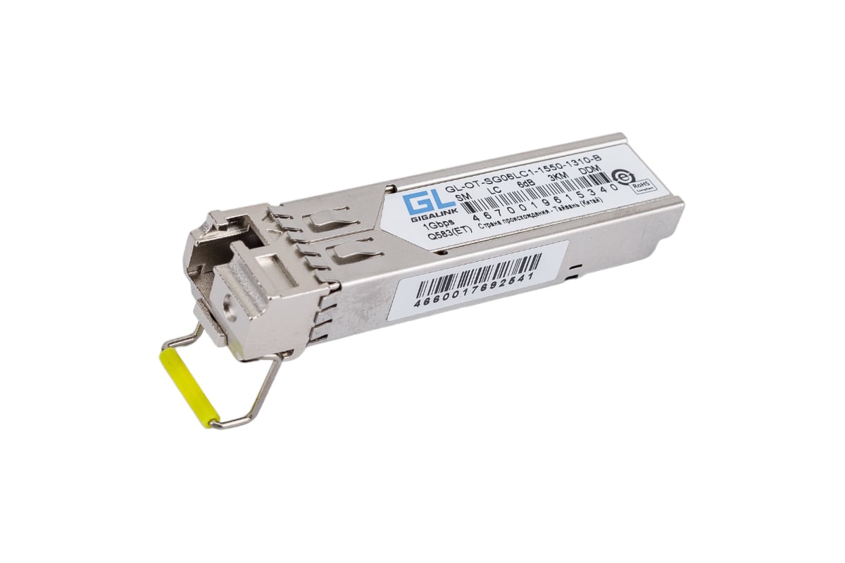 Модуль SFP GIGALINK WDM, 1,25Gb/s одно волокно SM, LC GL-OT-SG06LC1 ...