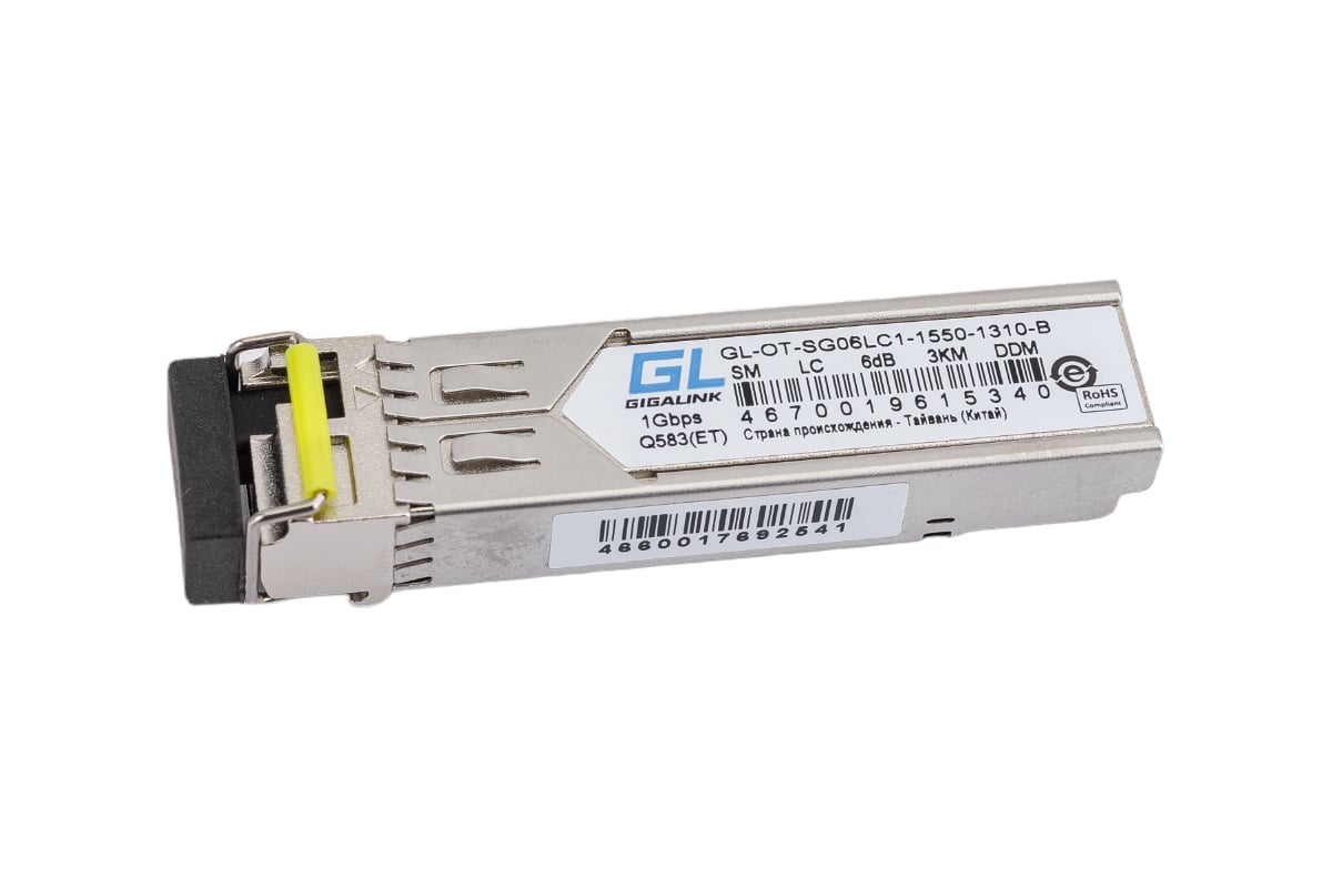 Модуль SFP GIGALINK WDM, 1,25Gb/s одно волокно SM, LC GL-OT-SG06LC1 ...