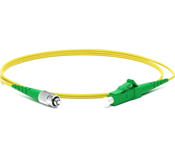 Волоконно-оптический патч-корд (шнур) Hyperline FC-S2-9-FC/AR-LC/AR-H-1.5M-LSZH-YL SM 9/125 (OS2), FC/APC-LC/APC, 2.0 мм, simplex, LSZH, 1.5 м 397976