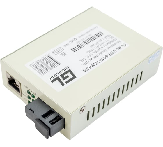 Конвертер UTP GIGALINK 100Мбит/c, WDM, LFP, SM, SC GL-MC-UTPF-SC1F-18SM-1310