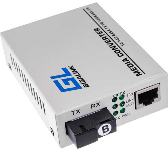 Конвертер UTP GIGALINK 100Мбит/c, WDM, без LFP, SM, SC GL-MC-UTPF-SC1F-18SM-1550-N