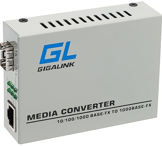 Конвертер UTP-SFP GIGALINK 10/100/1000Мбит/с в 1000Мбит/с, rev2 GL-MC-UTPG-SFPG-F.r2