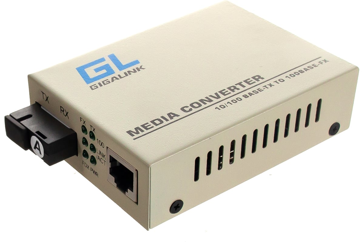Конвертер UTP GIGALINK 100Мбит/c, WDM, без LFP, SM, SC GL-MC-UTPF-SC1F ...