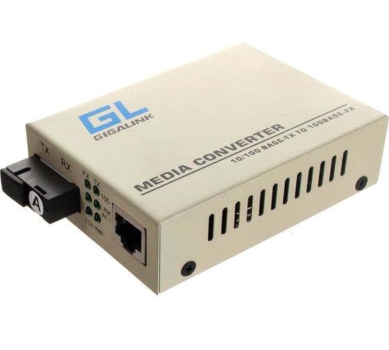 Конвертер UTP GIGALINK 100Мбит/c, WDM, без LFP, SM, SC GL-MC-UTPF-SC1F-18SM-1310-N