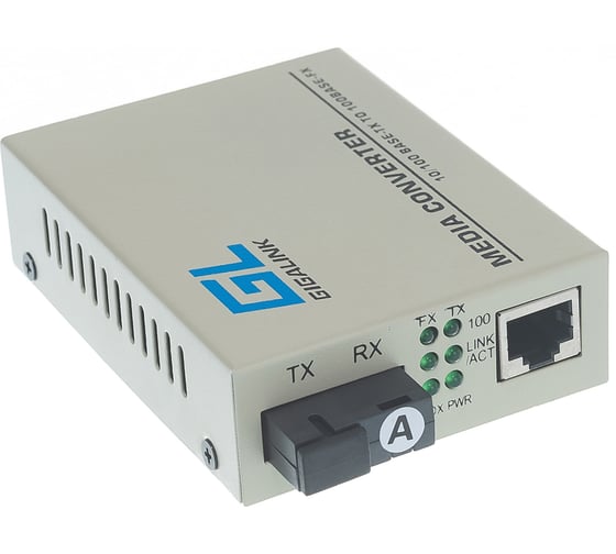 Конвертер UTP GIGALINK 100Мбит/c, WDM, без LFP, SM, SC GL-MC-UTPF-SC1F-18SM-1310-N