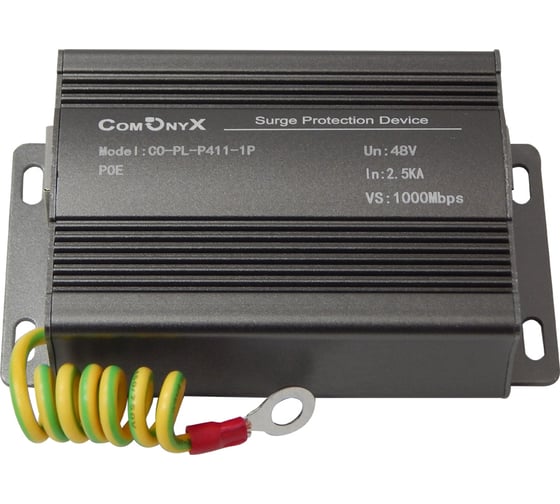 Грозозащита витой пары ComOnyx rj45 с poe, co-pl-p411-1p, 100-053 1