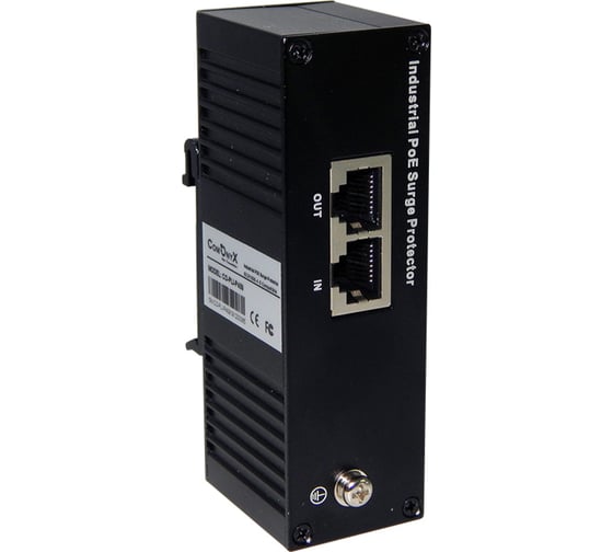 Грозозащита витой пары ComOnyx rj45 с poe, промышленная, с креплением на din рейку, co-pli-p409, 100-072
