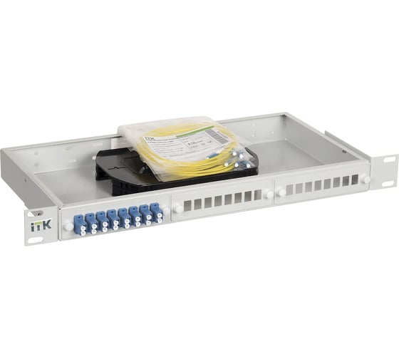 Укомплектованный кросс ITK 1U LC duplex 6 портов OS2 FOBX24-1U-6LCUD09 1