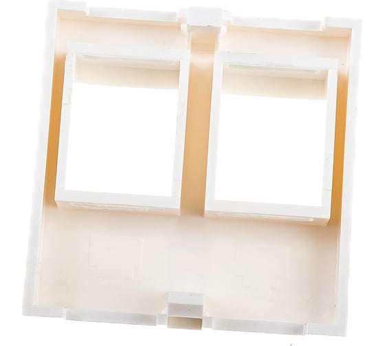 Вставка LANMASTER 45x45 на 2 кейстоуна, белая, LAN-SIP-24R-WH
