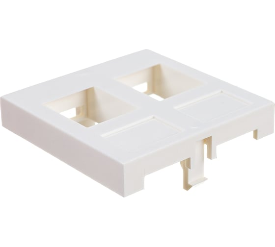 Вставка LANMASTER 45x45 на 2 кейстоуна, белая, LAN-SIP-24R-WH