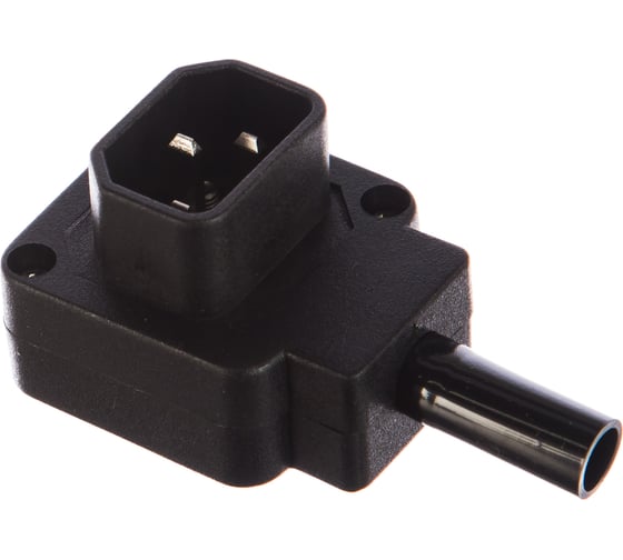 Вилка LANMASTER IEC 60320 C14, 10A, 250V, угловая, разборная, черная LAN-IEC-320-C14/90