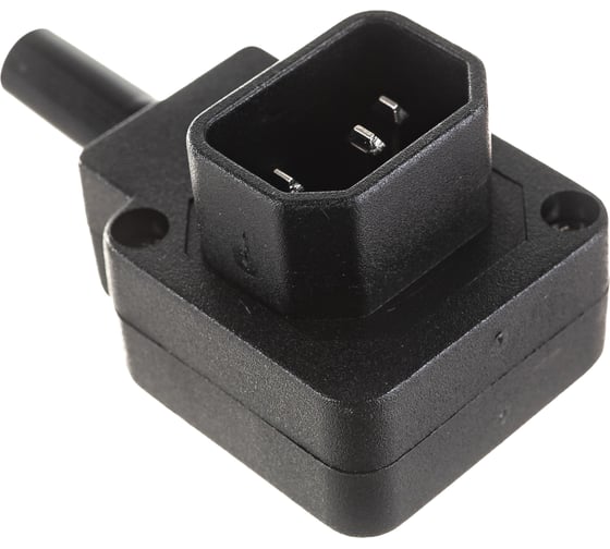 Вилка LANMASTER IEC 60320 C14, 10A, 250V, угловая, разборная, черная LAN-IEC-320-C14/90