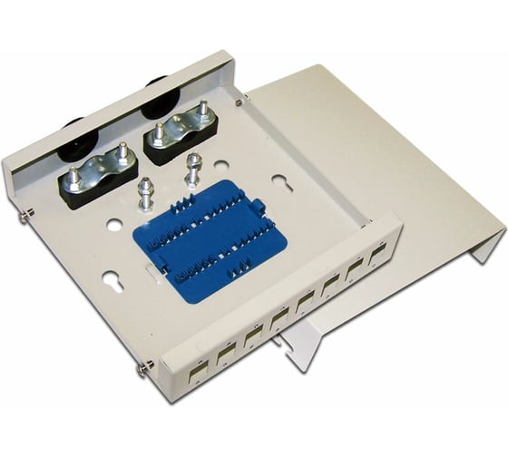 Оптический настенный кросс LANMASTER металлический, на 8 SC адаптеров LAN-FOBM-WM-8SC