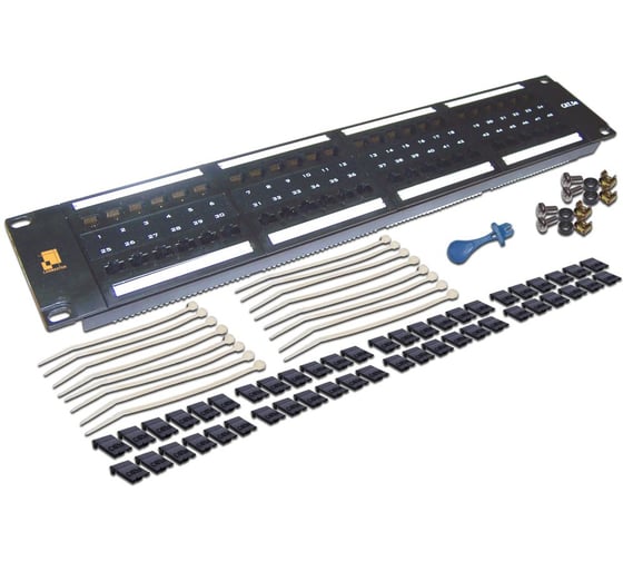 Патч-панель LANMASTER 19", 48 портов RJ-45, категория 5e, UTP, 2U, LAN-PPL48U5E 1