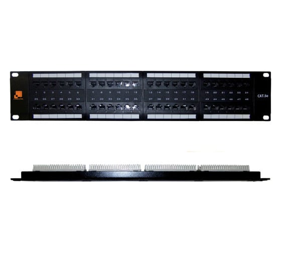 Патч-панель LANMASTER 19", 48 портов RJ-45, категория 5e, UTP, 2U, LAN-PPL48U5E