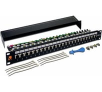 Патч-панель LANMASTER 19", 24 порта RJ-45, категория 5e, STP, 1U, LAN-PPL24S5E