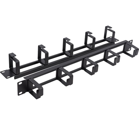 Органайзер NIKOMAX 19", 1U, кольца 40мм 2шт. NMC-OK400H-1U-BK-2