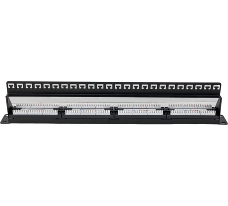 Панель NIKOMAX 19", 1U, 24 порта, Кат.5e, RJ45/8P8C, неэкран., черная NMC-RP24UD2-ES-1U-BK