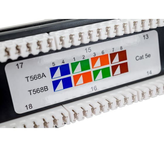 Панель NIKOMAX 19", 1U, 24 порта, Кат.5e, RJ45/8P8C, неэкран., черная NMC-RP24UD2-ES-1U-BK