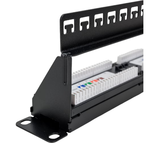 Панель NIKOMAX 19", 1U, 24 порта, Кат.5e, RJ45/8P8C, неэкран., черная NMC-RP24UD2-ES-1U-BK