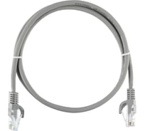 Шнур NIKOMAX U/UTP 4 пары, Кат.5e, 2хRJ45/8P8C, T568B, 7x0,175мм, LSZH, серый, 1м NMC-PC4UD55B-ES-010-C-GY