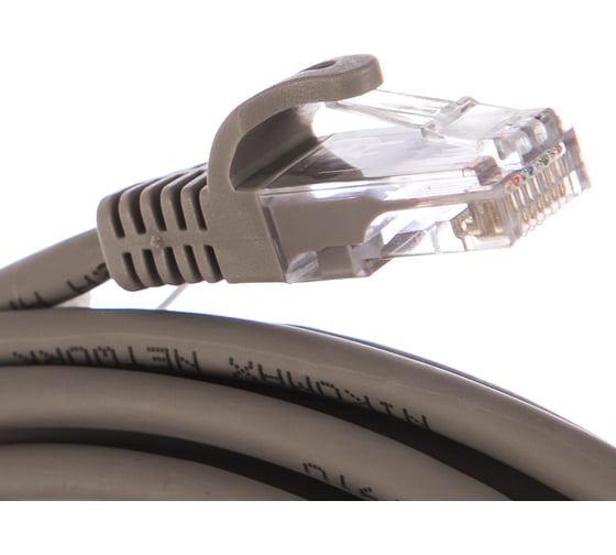 Шнур NIKOMAX U/UTP 4 пары, Кат.5e, 2хRJ45/8P8C, T568B, 7x0,175мм, LSZH, серый, 5м NMC-PC4UD55B-ES-050-C-GY