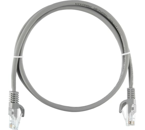 Шнур NIKOMAX U/UTP 4 пары, Кат.5e, 2хRJ45/8P8C, T568B, 7x0,175мм, LSZH, серый, 1,5м NMC-PC4UD55B-ES-015-C-GY 1