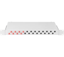 Оптический кросс NIKOMAX 19", 1U, укомплектованный на 8 портов FC/UPC, SM 9/125 OS2, серый, полный NMF-RP08FCUS2-WS-ES-1U-GY