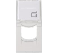 Вставка LANMASTER 22.5х45 на 1 кейстоун, со шторкой, маркировкой, белая LAN-SIP-22L-WH