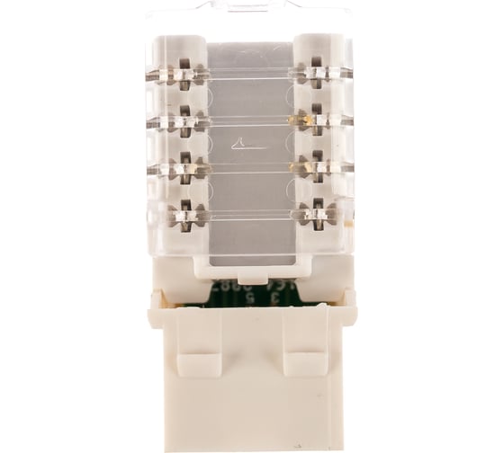 Вставка Keystone RJ-45 LANMASTER категория 6, белая, со шторкой, LAN-OK45U6/90-WH