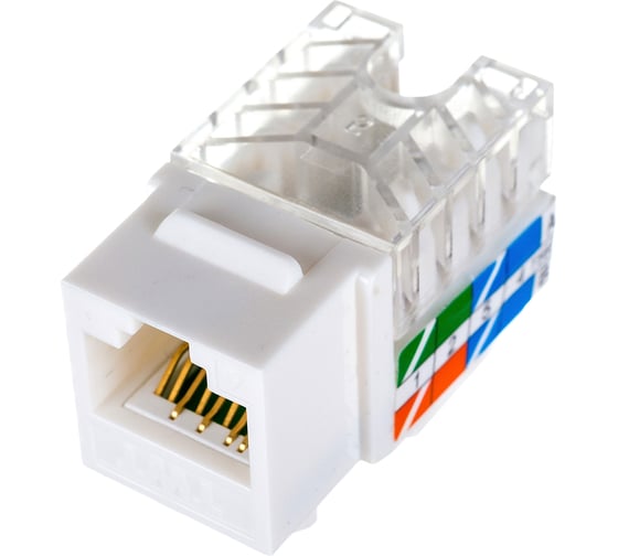 Вставка Keystone TWT RJ-45, категория 6, белая, OK45UTP/6-WH