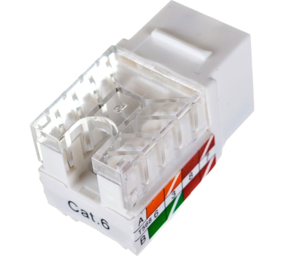 Вставка Keystone TWT RJ-45, категория 6, белая, OK45UTP/6-WH
