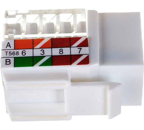 Вставка Keystone TWT RJ-45, категория 6, белая, OK45UTP/6-WH