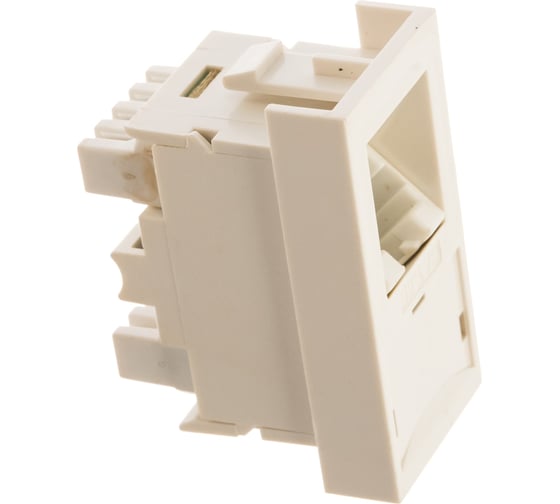 Вставка TWT RJ-45 UTP Cat.5E, 22.5x45 мм угловая, с маркировкой, белая SIP-RJ45/A-WH