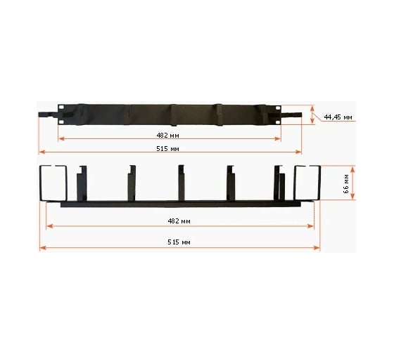 Органайзер TWT 19 1U 5 колец+2 боковых ORG1U-5V2H