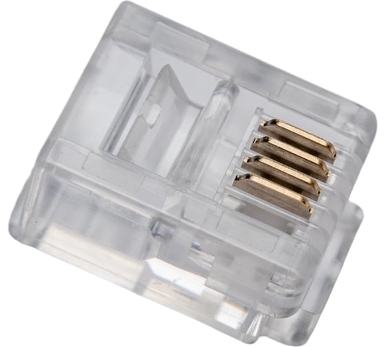 Телефонный коннектор TWT RJ-12 6P4C для розетки, 100 шт. в упаковке PL12-6P4C/100