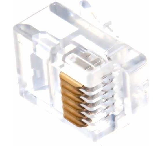 Коннектор телефонный TWT RJ-12 6P6C для розетки, 100 шт. в упаковке PL12-6P6C/100
