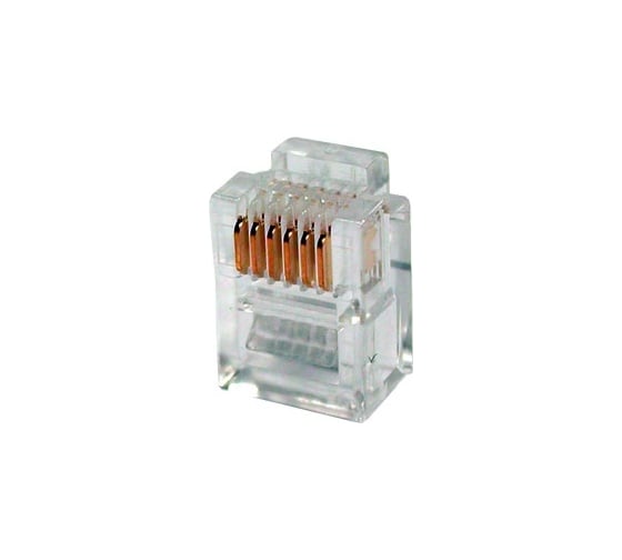 Коннектор телефонный TWT RJ-12 6P6C для розетки, 100 шт. в упаковке PL12-6P6C/100 1