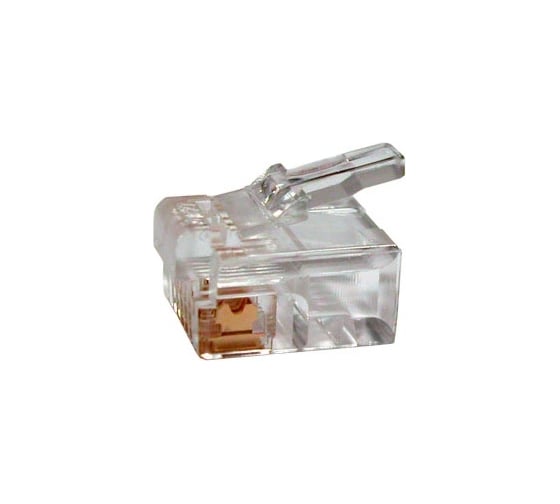 Коннектор телефонный TWT RJ-12 6P6C для розетки, 100 шт. в упаковке PL12-6P6C/100