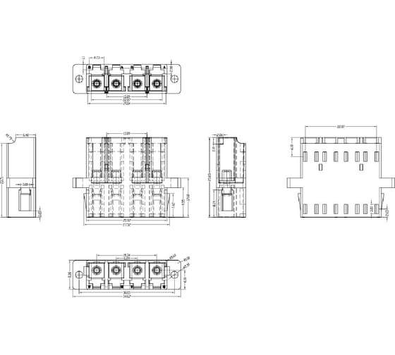 Оптический проходной адаптер Hyperline FA-P11Z-QLC/QLC-N/WH-BL LC-LC, SM, quadro, 4 волокна, корпус пластиковый, синий, белые колпачки 244005