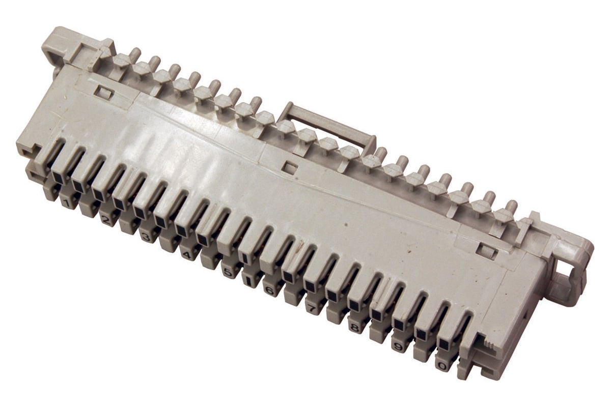 Плинт на 10 пар REXANT размыкаемый, маркировка 0-9 (монтаж на рейку) 10 ...