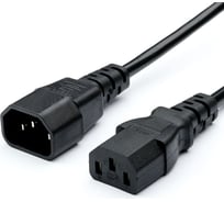 Кабель питания GoPower C14 (m)-C13 (f) 1.8м ПВХ 0.75мм удлинитель черный (1/10/100) 00-00024537