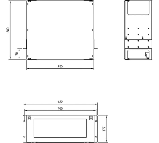 Патч-панель Hyperline FO-19BX-4U-F2-12xSLT-W120H32-EMP 19” универсальная, пустой корпус, 4U, фиксированная рама вертикальная, 12 вертикальных слотов, вмещает 12 FPM панелей с адаптерами или 12 CSS оптических кассет 120x32 мм 47932