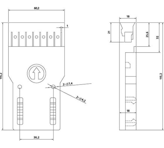 4-x парный разъем Hyperline 110C-C-4P 110 типа, Cat.5 15513